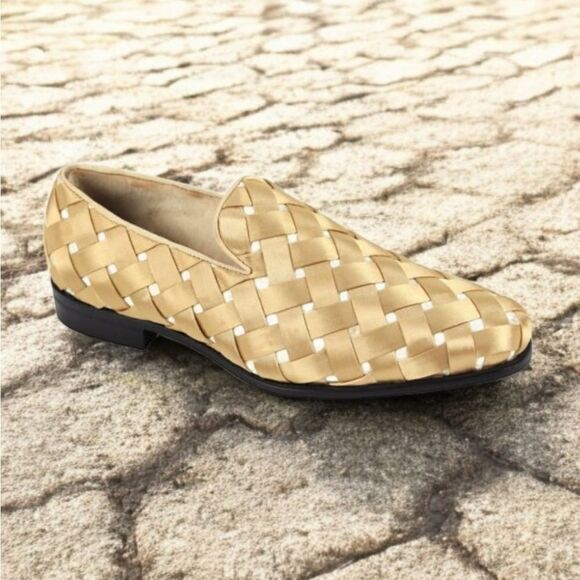MEN\'S FASHION PLAIN TOE SMOKER DRESS WEAVE SLIP ON BY AFTER MIDNIGHT. PRINCE.